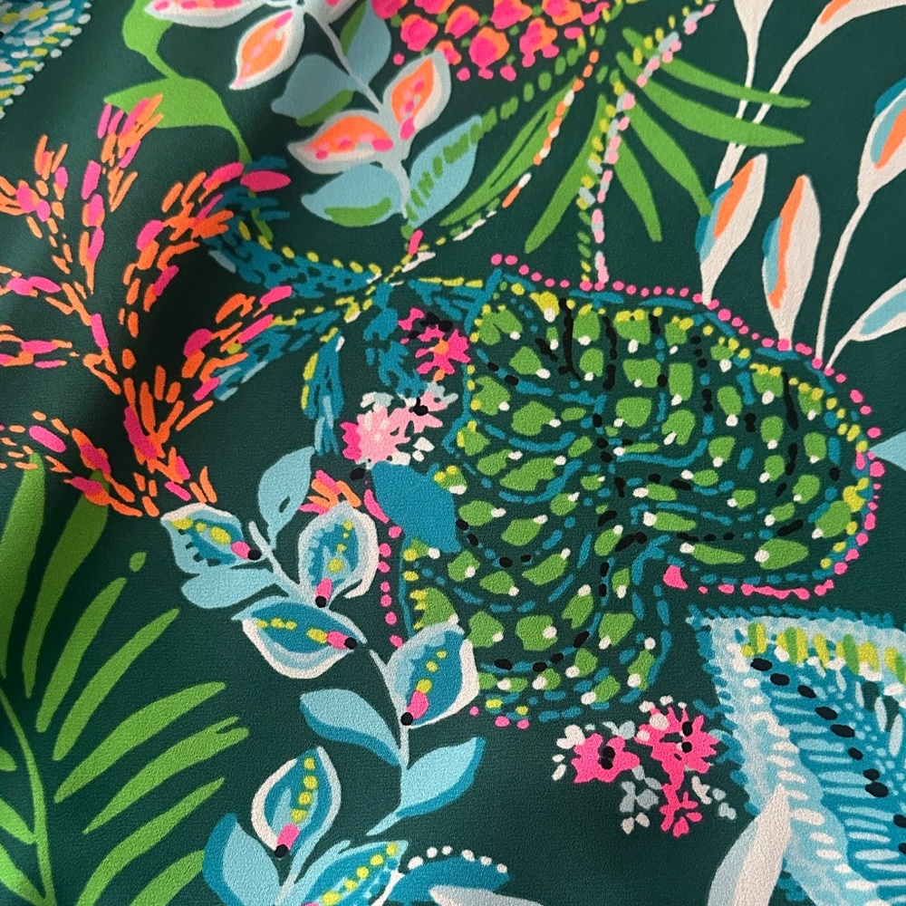 Lilly Pulitzer Tropical Print Tank Top - Green and Pink - Picture 2 of 5